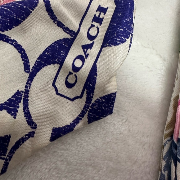 Coach Multicolor Signature Patterned Silk Purse Scarves 100% Silk - Picture 10 of 12